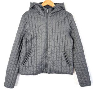 BDG Full Zip Hooded Insulated Puffer Lightweight Jacket Womens S Gray